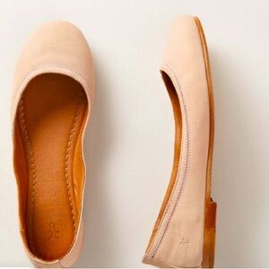 Frye Carson Leather Ballet Flat Slip On In Blush Cream Women's Size 9M US